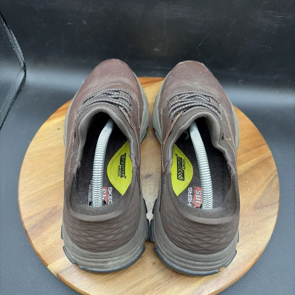 Skechers Slip-In Men's Size 9 Shoes Brown Leather Sneakers 205201